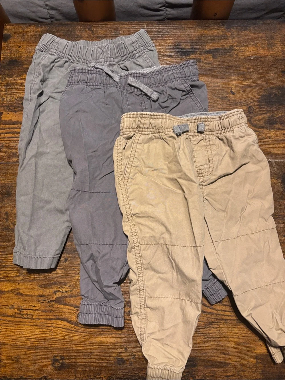 Carters 3 pair 18m Kids Elastic-Waist Jogger Pants - Gray & Khaki